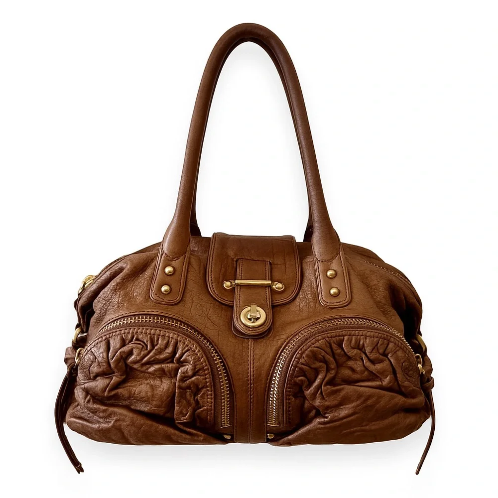 Botkier Bianca Metallic Bronze Leather Satchel Handbag, Antiqued Gold Hardware - Picture 16 of 16